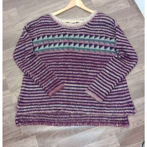 Mystree Earth tone sweater. Acrylic/ Wool/mohair. Size Small (measures largersee